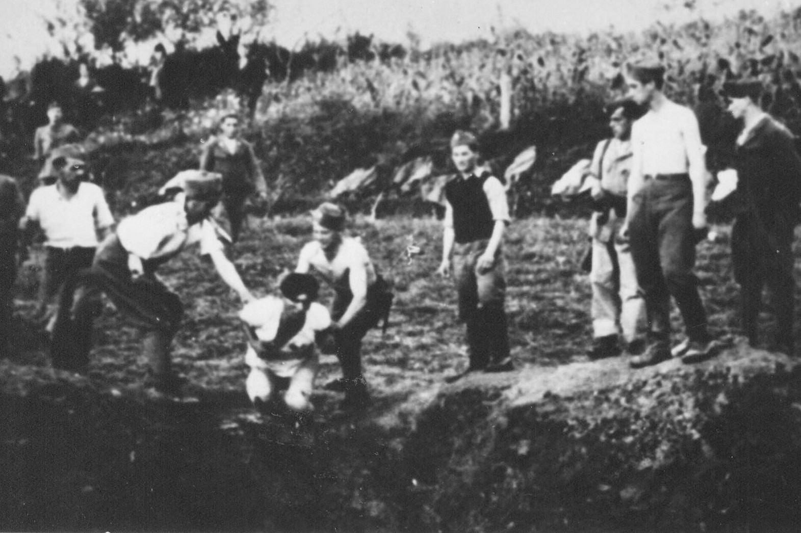Ustaše ubijaju i bacaju u jamu zatvorene Srbe u Jasenovcu (Foto: Wikipedia)