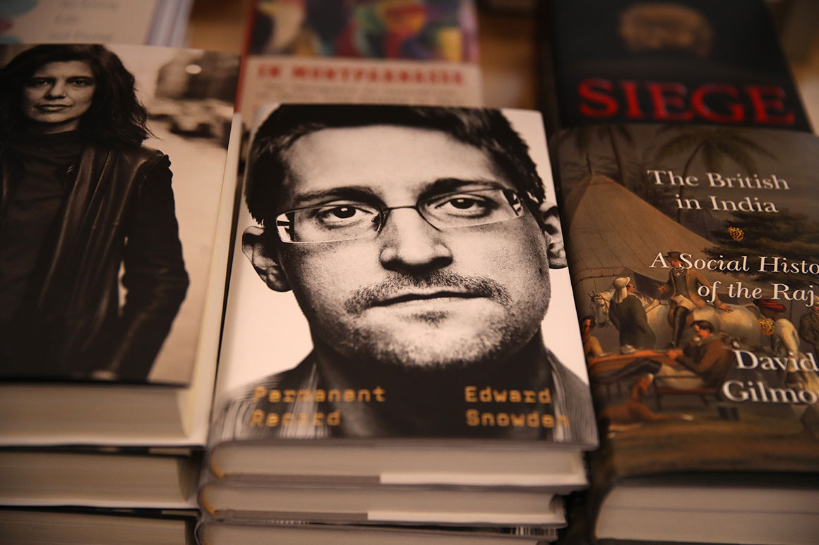 A copy of Edward Snowden's "Permanent Record." | Justin Sullivan/Getty Images