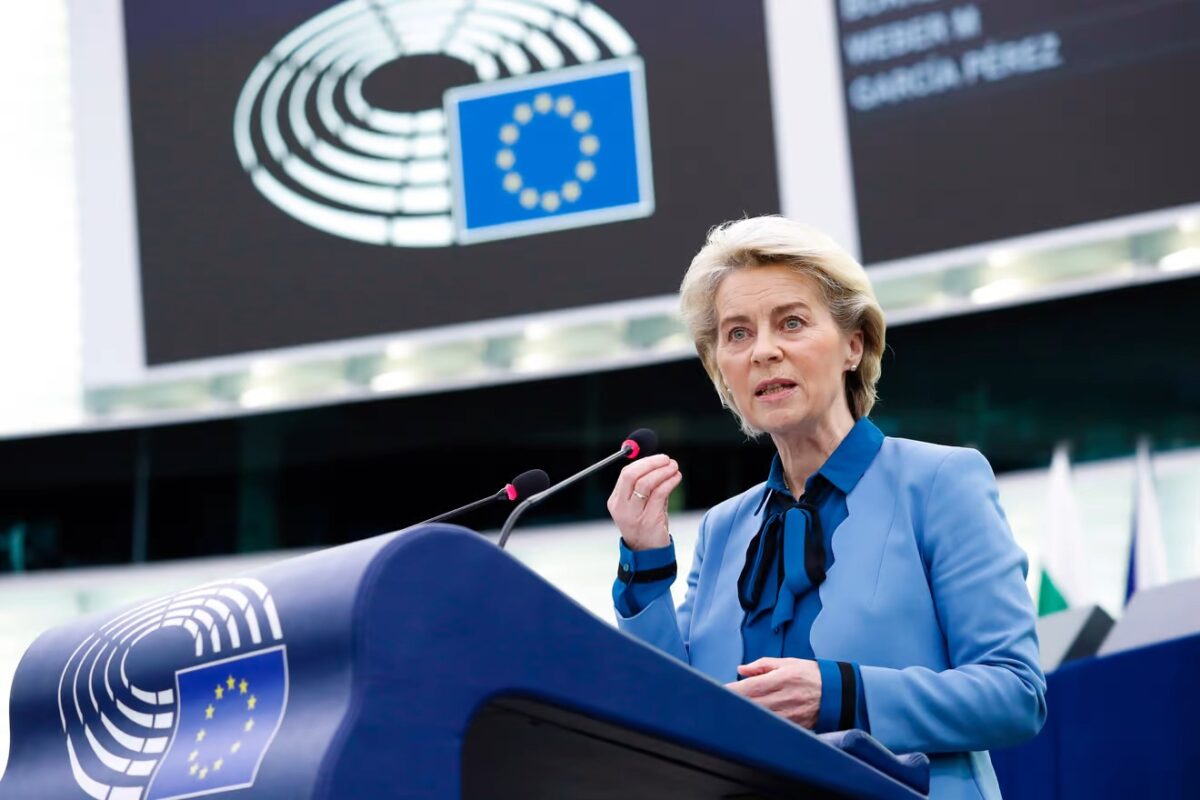 European Commission President Ursula von der Leyen addressing MEPs in the Strasbourg hemicycle | Julien Warnand/EPA-EFE
